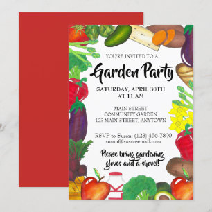 Farmers Market Veggie Garden Spring Planting Party Invitation