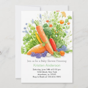 Farmers Market Veggie Oasis Baby Shower Invitation