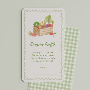 Farmer's Market Veggies Diaper Raffle Ticket Enclosure Card