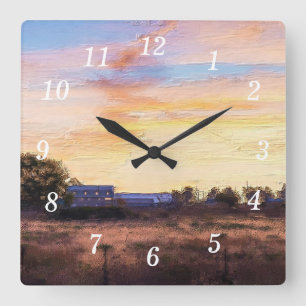 Farmers Morning Painterly Wall Clock