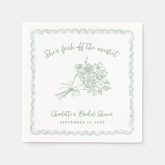 Farmers Off the Market Bridal Shower Napkin (Front)