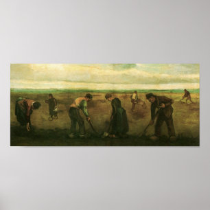Farmers Planting Potatoes Van Gogh Fine Art Poster
