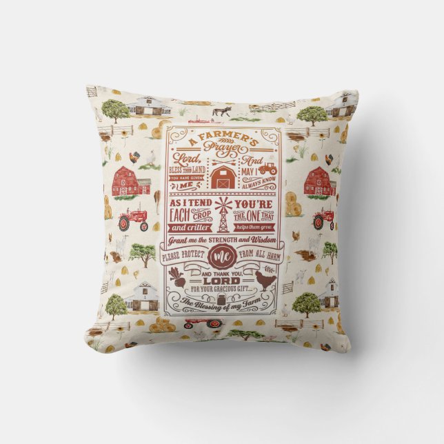 Farmers Prayer Farm  Cushion (Front)