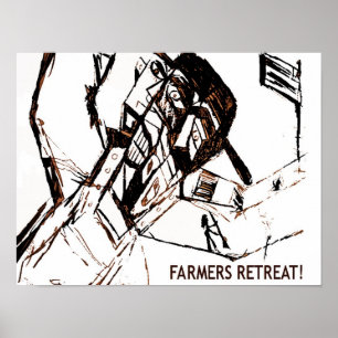 FARMERS RETREAT white Poster