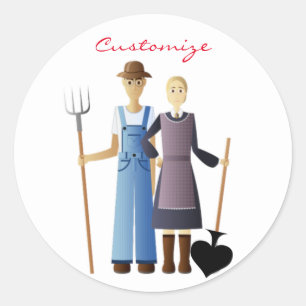 Farmer's Wife Queen of Spades Thunder_Cove Classic Round Sticker