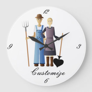 Farmer's Wife Queen of Spades Thunder_Cove Large Clock