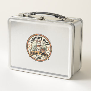 Farmer's Wife Rural Women Cat Farmer's Wife Rural Metal Lunch Box