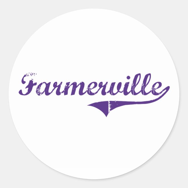 Farmerville Louisiana Classic Design Classic Round Sticker (Front)