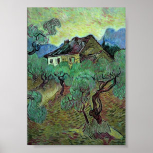 Farmhouse Among Olive Trees Van Gogh Fine Art Poster