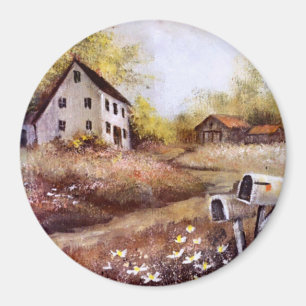 Farmhouse and Barn Rustic Farm Country Magnet