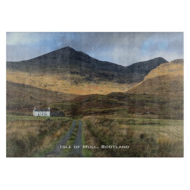 Farmhouse and Mountains on Isle of Mull Scotland Cutting Board (Front)