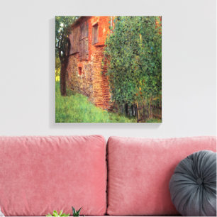 Farmhouse at Kammer by Gustav Klimt, Vintage Art Canvas Print