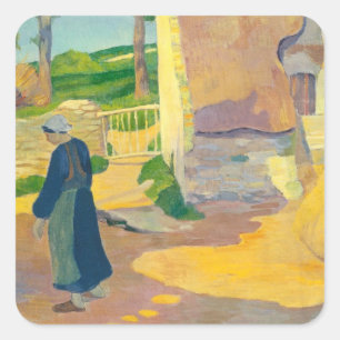 Farmhouse at Le Pouldu, 1890 (oil on canvas) Square Sticker