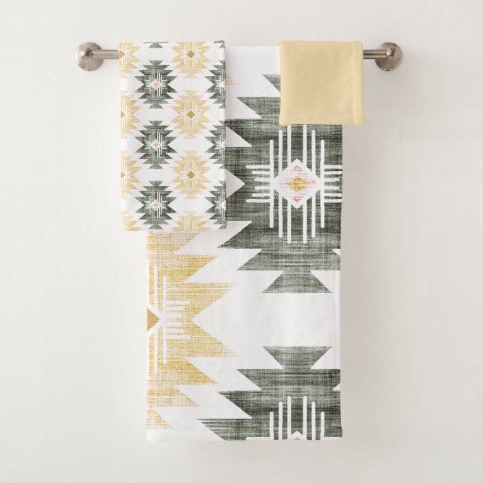 Farmhouse Aztec Bath Towel Set Zazzle.co.uk