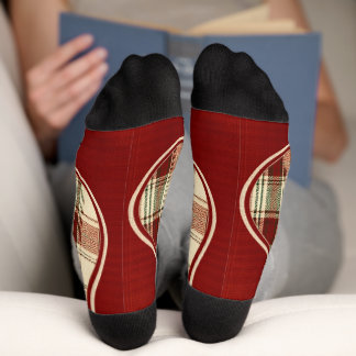 Farmhouse Barn Red Plaid Personalised Christmas St Socks