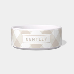 Farmhouse Beige Buffalo Plaid Bowl