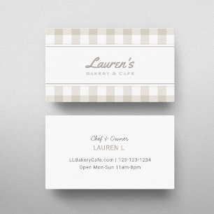 Farmhouse Beige Buffalo Plaid Business Card