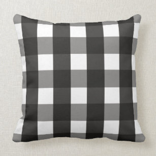 black and white gingham throw pillows