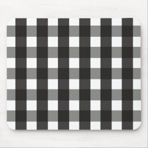 FARMHOUSE BLACK AND WHITE GINGHAM CHECK MOUSE MAT