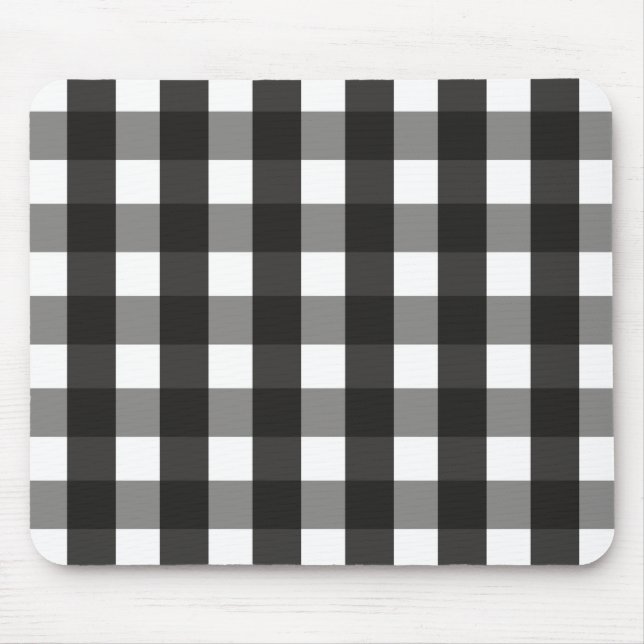 FARMHOUSE BLACK AND WHITE GINGHAM CHECK MOUSE MAT (Front)