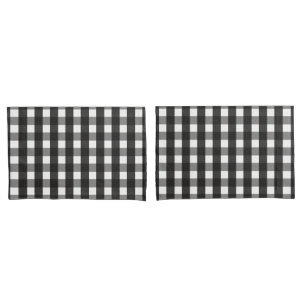 FARMHOUSE BLACK AND WHITE GINGHAM CHECK PILLOWCASE