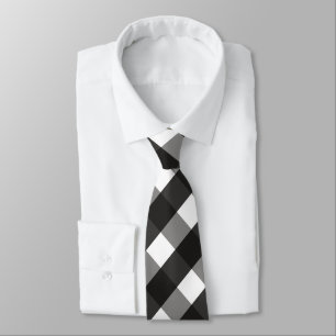 FARMHOUSE BLACK AND WHITE GINGHAM CHECK TIE