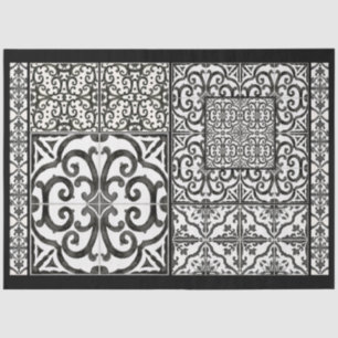 Farmhouse Black and White Tile Furniture Decoupage Tissue Paper