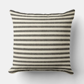 Farmhouse Black Ticking Stripes Cushion
