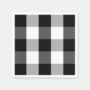 Farmhouse black white buffalo check napkins