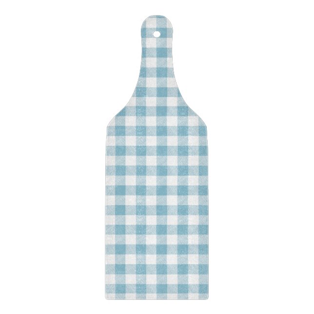Farmhouse Blue Buffalo Check Cutting Board (Front)