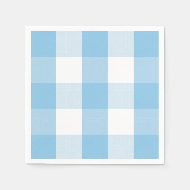 Farmhouse Blue white buffalo check napkins (Front)