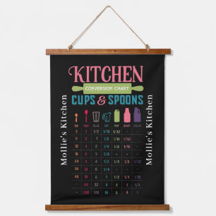 Farmhouse Bright Kitchen Measurements Conversion Hanging Tapestry