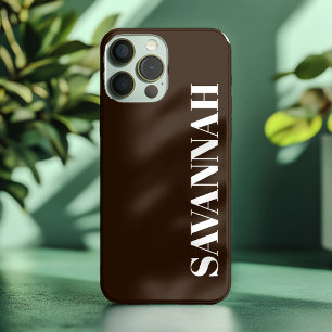 Farmhouse Brown personalised name simple  iPhone 13 Pro Max Case