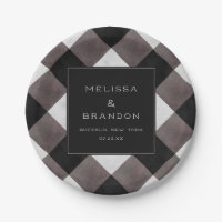 Farmhouse Buffalo Plaid Check Wedding Dinner