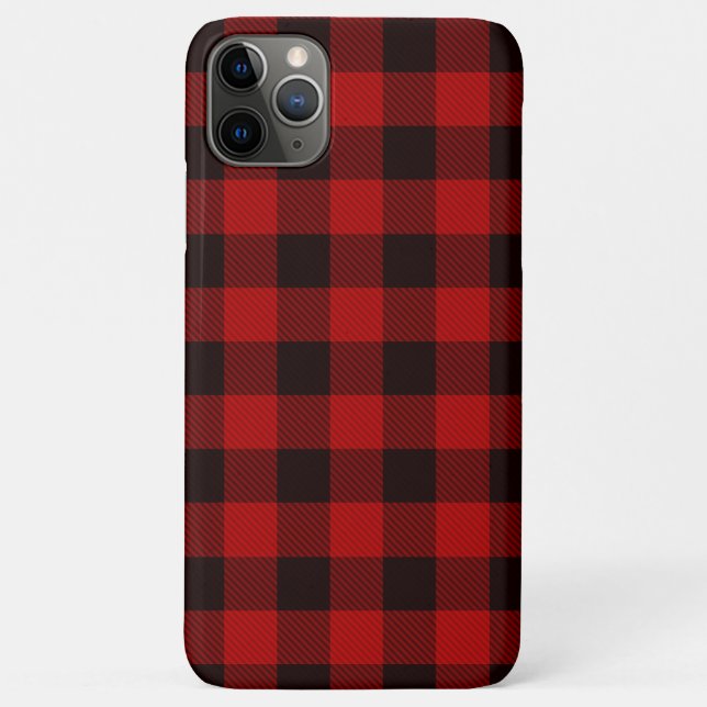 Farmhouse Cabin Red Black Plaid Buffalo Check Case-Mate iPhone Case (Back)