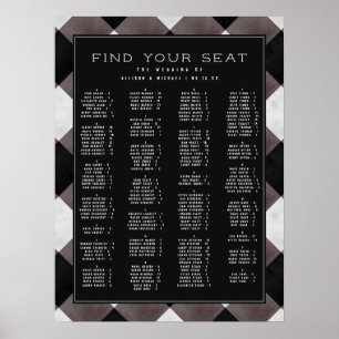 Farmhouse Check Alphabetical Wedding Seating Chart