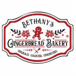 Farmhouse Chic Gingerbread Bakery Photo Sculpture Decoration<br><div class="desc">This farmhouse style ornament  features a logo style design that says "Mrs Claus' Gingerbread Bakery."   Colours include red and black.</div>