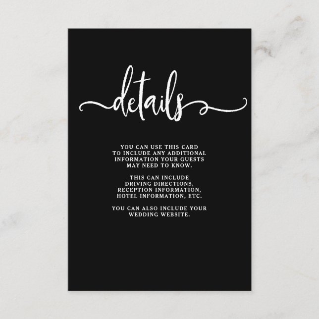 Farmhouse Chic | Wedding Guest Details Enclosure Card (Front)