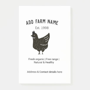 Farmhouse chicken eggs add name year address conta post-it notes