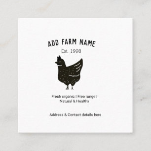 Farmhouse chicken eggs add name year address conta square business card