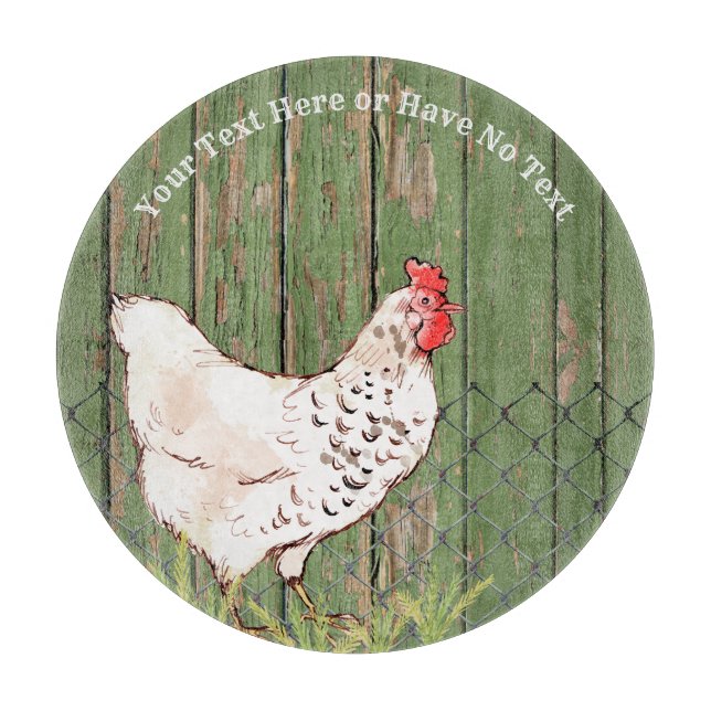 Farmhouse Chicken Rustic Vintage Distressed Barn Cutting Board (Front)