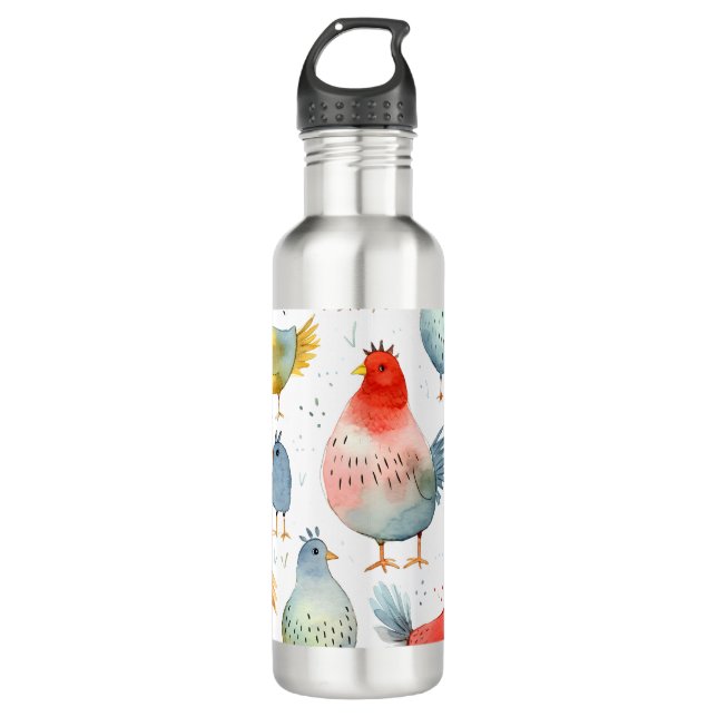 Farmhouse Chickens 710 Ml Water Bottle (Front)