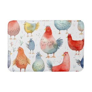 Farmhouse Chickens Bath Mat