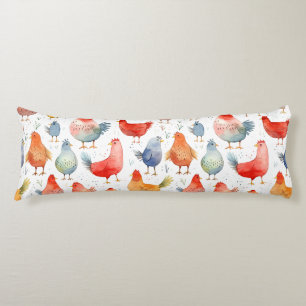 Farmhouse Chickens Body Cushion