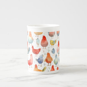 Farmhouse Chickens Bone China Mug