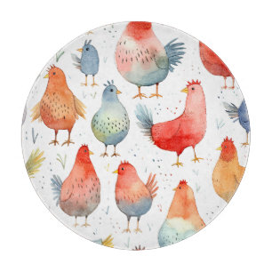 Farmhouse Chickens Cutting Board
