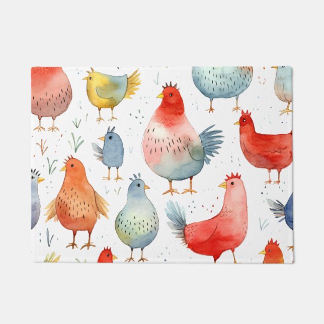 Farmhouse Chickens Doormat (Front)