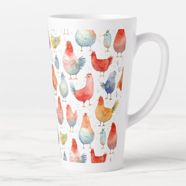 Farmhouse Chickens Latte Mug (Right)
