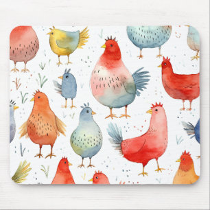 Farmhouse Chickens Mouse Mat