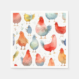 Farmhouse Chickens Napkin
